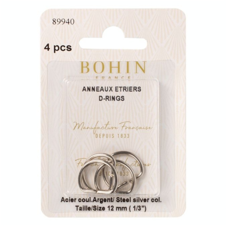 Anneau étrier Ø 12 mm Argent 2 pcs - Bohin - Rougier et Plé