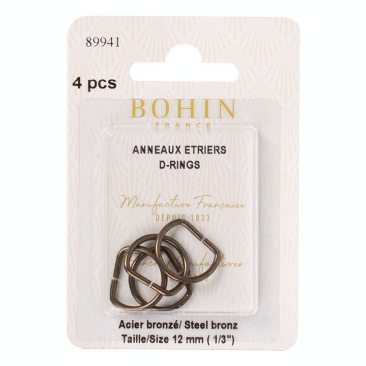 Anneau étrier Ø 12 mm Bronze 2 pcs - Bohin - Rougier et Plé