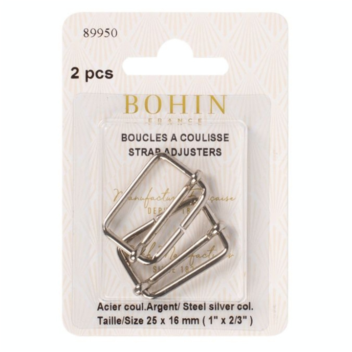 Boucle à coulisse 25 x 16 mm Argent 2 pcs - Bohin - Rougier et Plé