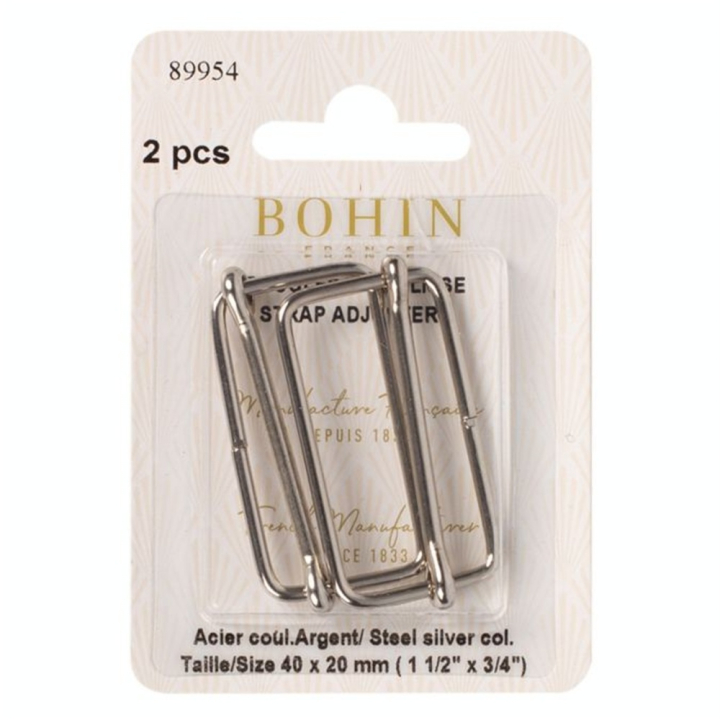 Boucle à coulisse 40 x 20 mm Argent 2 pcs - Bohin - Rougier et Plé