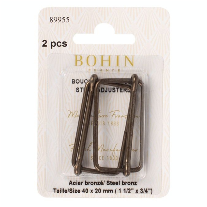Boucle à coulisse 40 x 20 mm Bronze 2 pcs - Bohin - Rougier et Plé