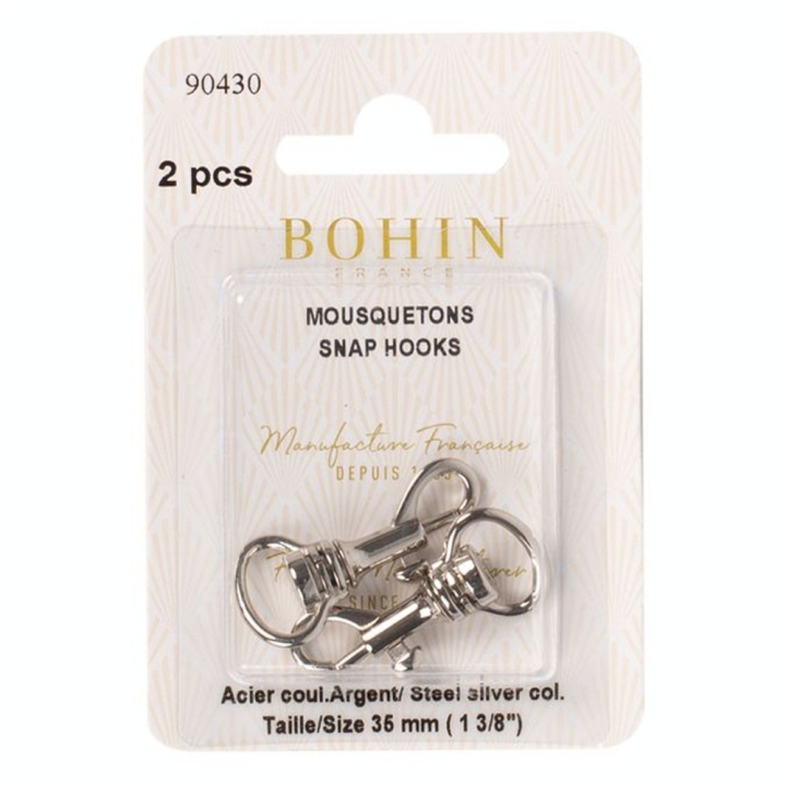 Mousqueton 35 mm Argent 2 pcs - Bohin - Rougier et Plé