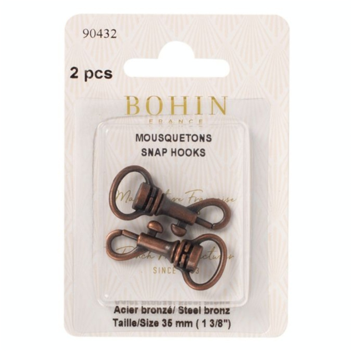 Mousqueton 35 mm Bronze 2 pcs - Bohin - Rougier et Plé
