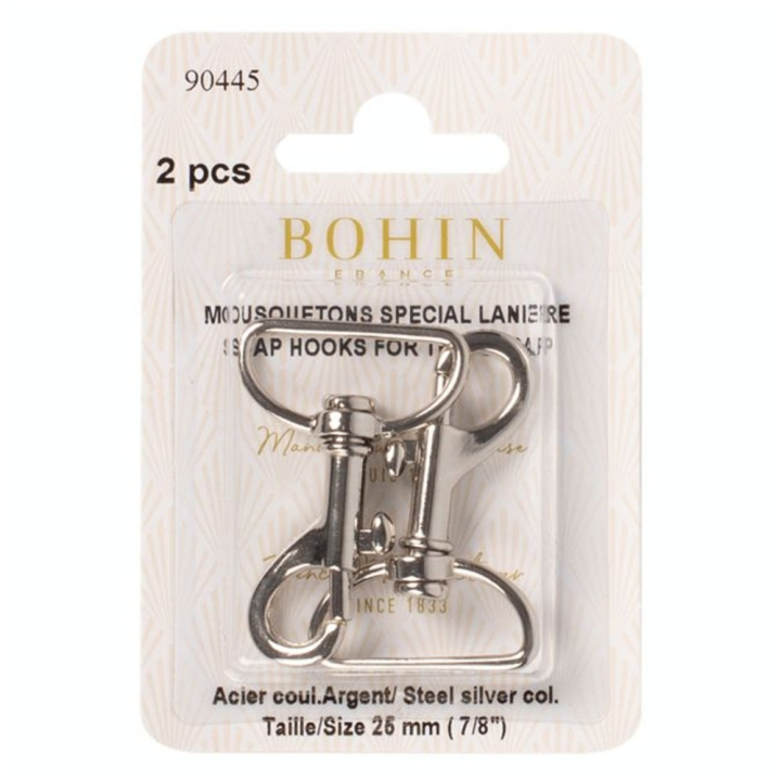 Mousqueton pivotant 45 mm Argent 2 pcs - Bohin - Rougier et Plé