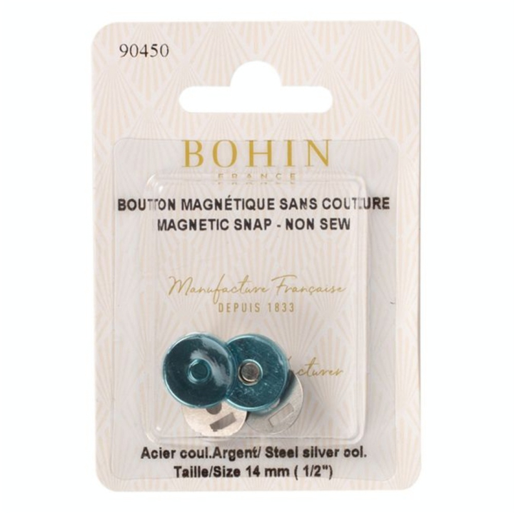 Bouton magnétique sans couture 14 mm Argent - Bohin - Rougier et Plé