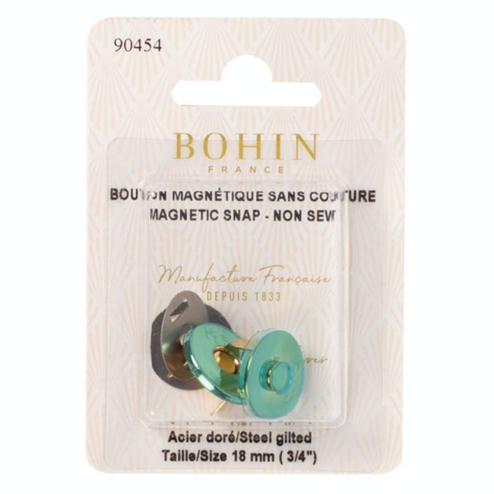 Bouton magnétique sans couture 18 mm Or - Bohin - Rougier et Plé