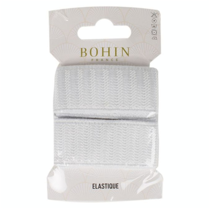 Élastique de confection gros grain 28 mm x 1 m Blanc - Bohin - Rougier et Plé