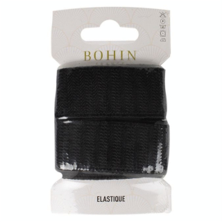 Élastique de confection gros grain 28 mm x 1 m Noir - Bohin - Rougier et Plé