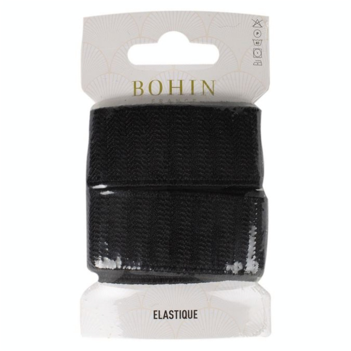 Élastique de confection gros grain 28 mm x 1 m Noir - Bohin - Rougier et Plé