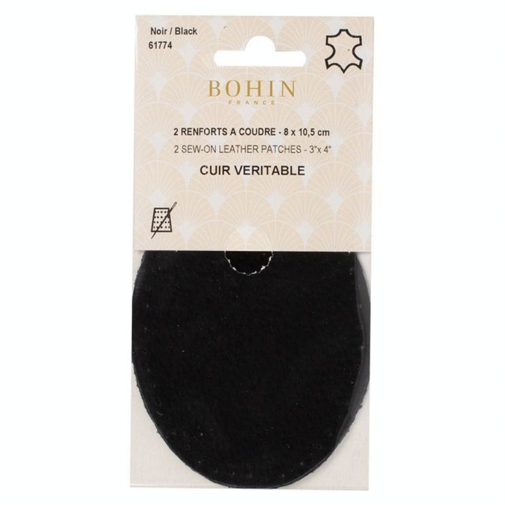 Renfort cuir 2 pcs Noir - Bohin - Rougier et Plé