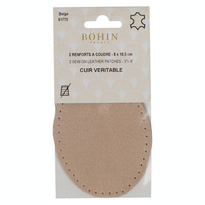 Renfort cuir 2 pcs Beige - Bohin - Rougier et Plé