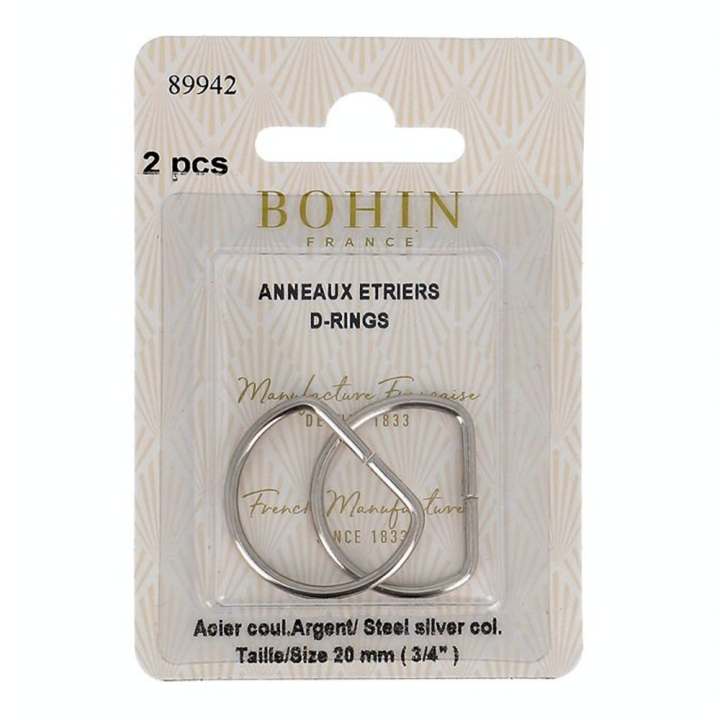 Anneau étrier Ø 20 mm Argent 2 pcs - Bohin - Rougier et Plé