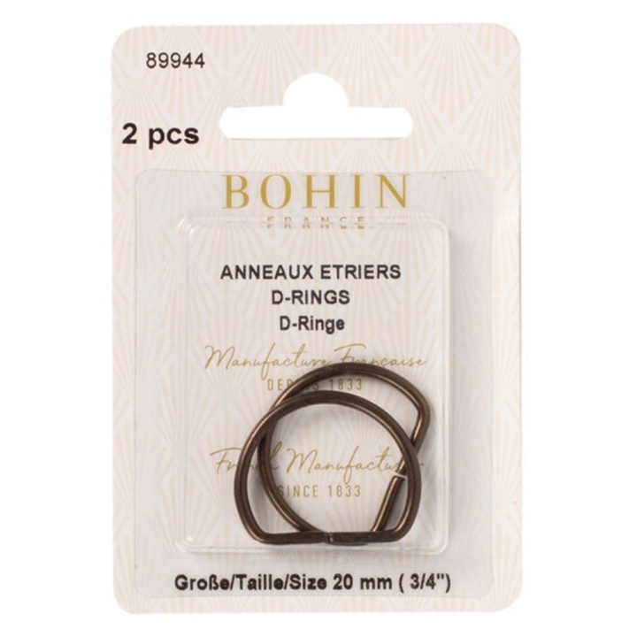 Anneau étrier Ø 20 mm Bronze 2 pcs - Bohin - Rougier et Plé