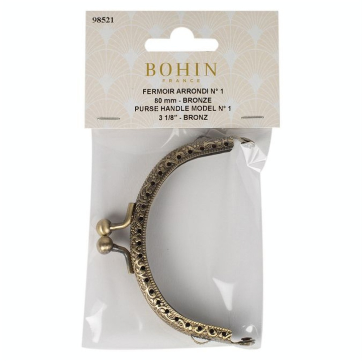Fermoir métallique arrondi 80 mm Bronze - Bohin - Rougier et Plé