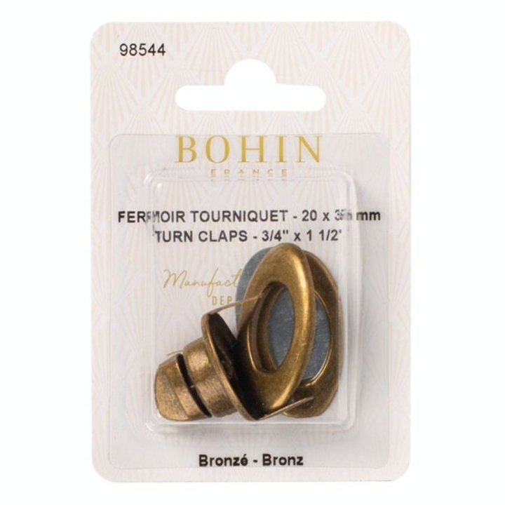 Fermoir tourniquet ovale 35 x 20 mm Bronze - Bohin - Rougier et Plé