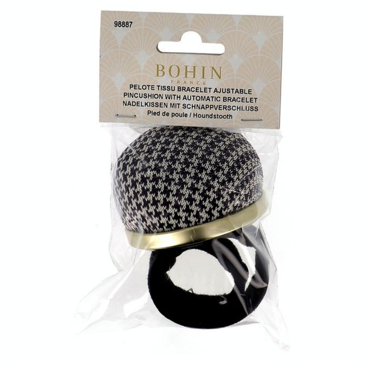 Bracelet pelote ajustable motif  Pied de poule - Bohin - Rougier et Plé