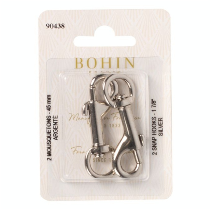 Mousqueton 45 mm Argent 2 pcs - Bohin - Rougier et Plé