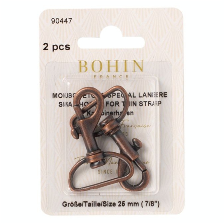 Mousqueton pivotant 45 mm Bronze 2 pcs - Bohin - Rougier et Plé