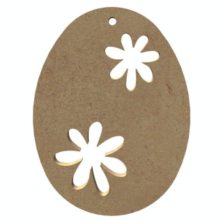 Support en médium Œuf Ajoure Fleurs 10 cm - Aladine - Rougier et Plé