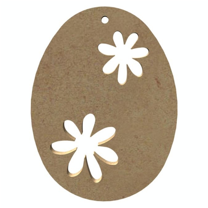 Support en médium Œuf Ajoure Fleurs 10 cm - Aladine - Rougier et Plé