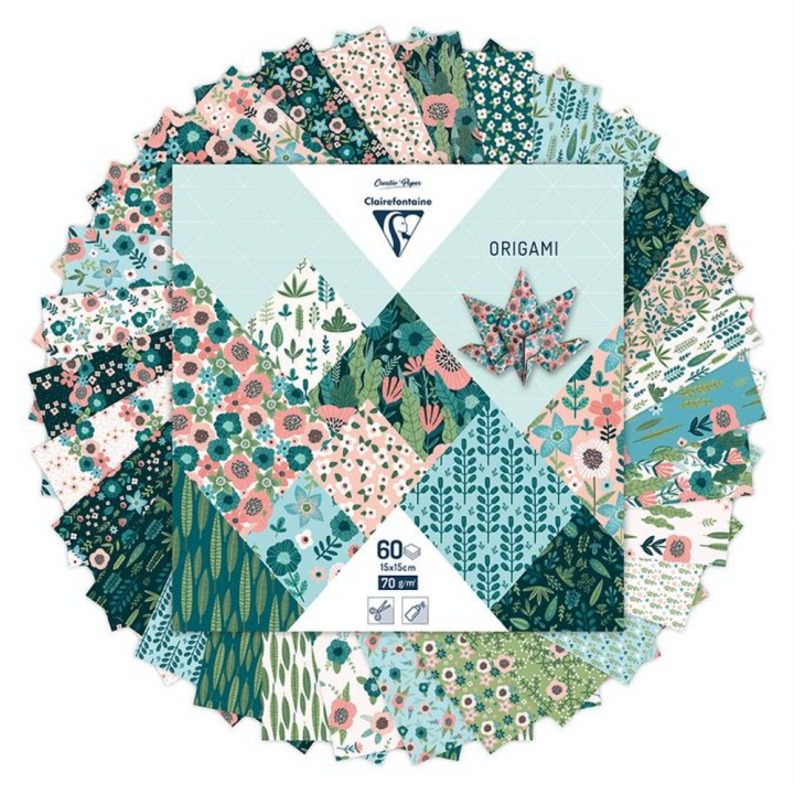 Papier Origami Herbier 60 feuilles assorties - Clairefontaine - Rougier et Plé