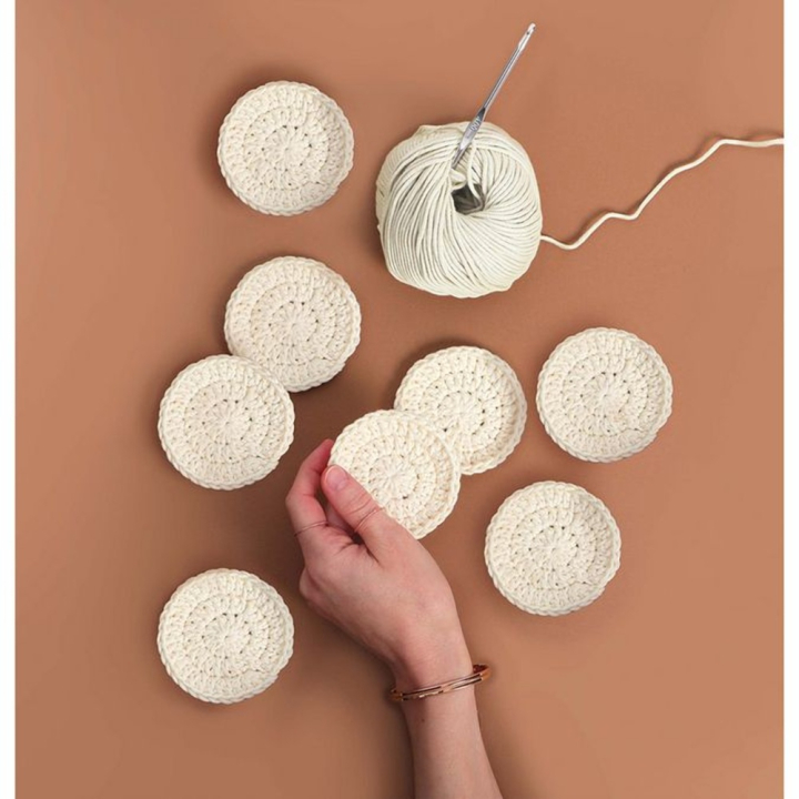 kit Crochet zéro déchet Disques démaquillants lavables - Graine Créative - Rougier et Plé