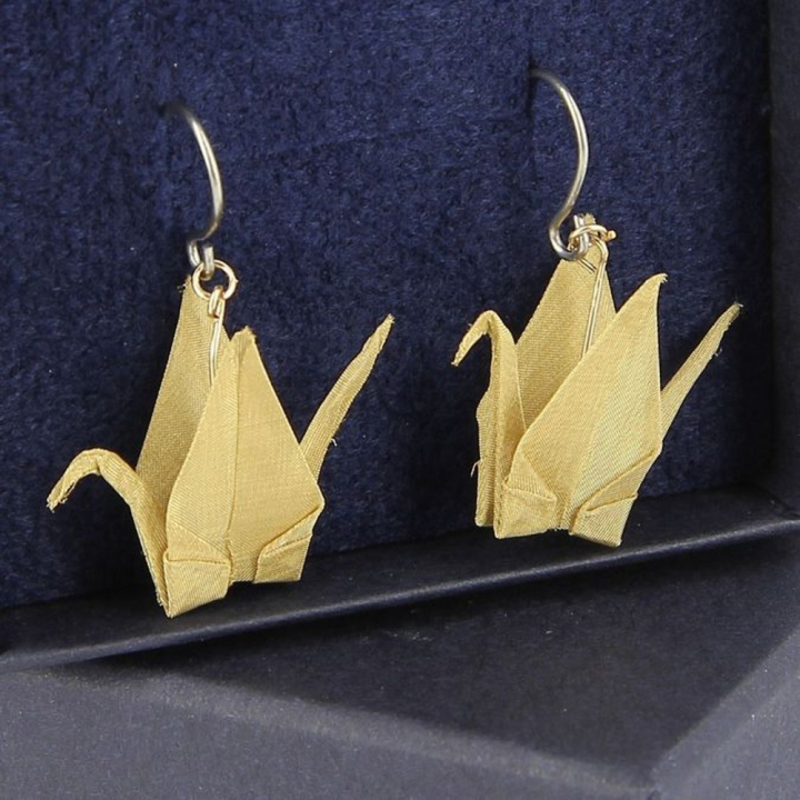 Bijou origami en métal Boucles d'oreilles Bronze - Oriami - Rougier et Plé
