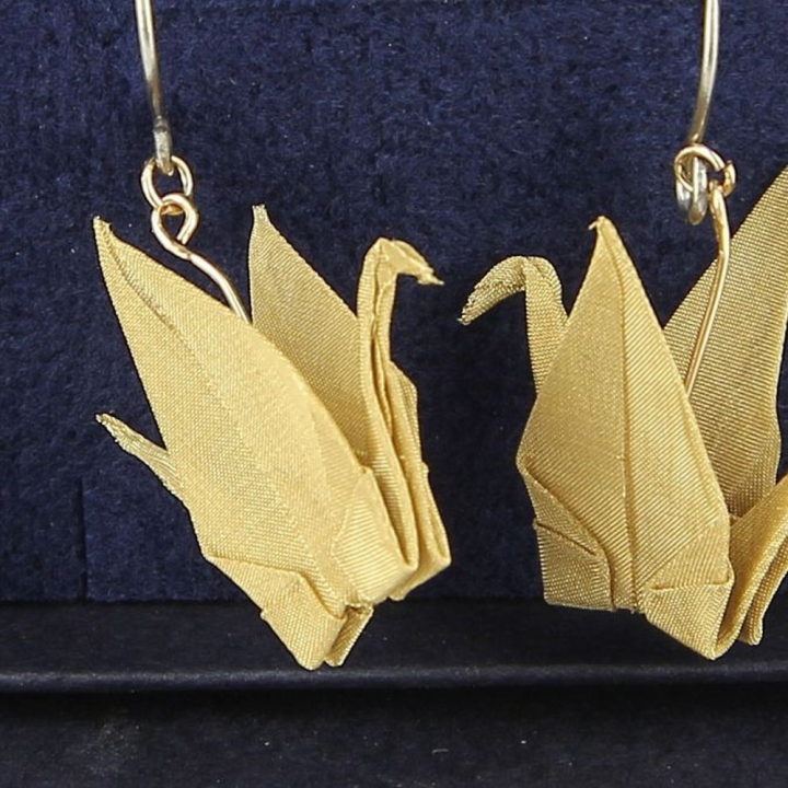 Bijou origami en métal Boucles d'oreilles Bronze - Oriami - Rougier et Plé