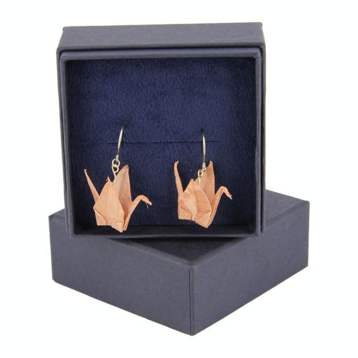 Bijou origami en métal Boucles d'oreilles Cuivre - Oriami - Rougier et Plé