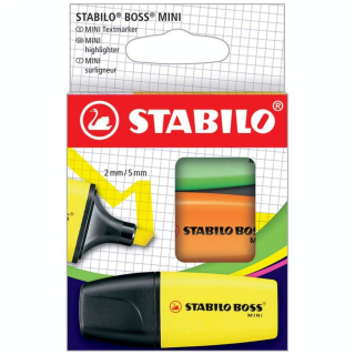 Surligneur mini BOSS set 3 couleurs - STABILO - Rougier et Plé