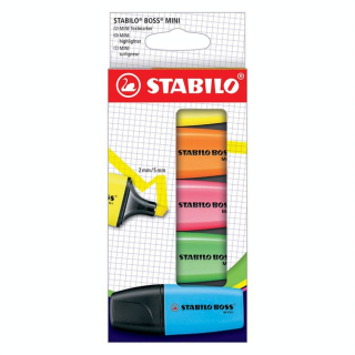 Surligneur mini BOSS set 5 couleurs - STABILO - Rougier et Plé