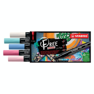 Marqueur acrylique FREE T300 set Candy 5 pcs - STABILO - Rougier et Plé