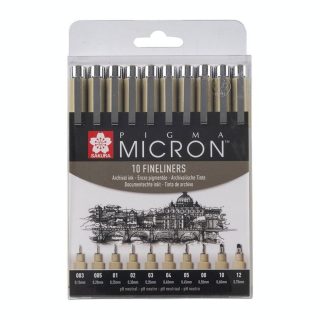 Feutre Pigma Micron Set 10 - Sakura - Rougier et Plé