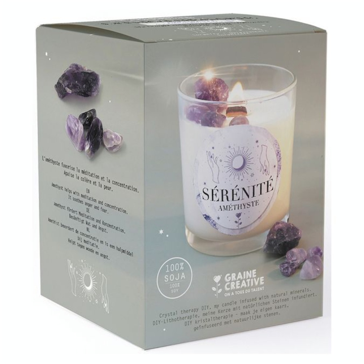 Bougie cire végétale Kit DIY Lithothérapie Améthyste - Graine Créative - Rougier et Plé