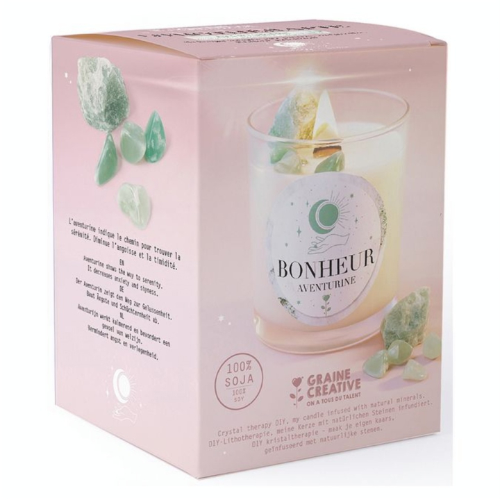 Bougie cire végétale Kit DIY Lithothérapie Aventurine - Graine Créative - Rougier et Plé