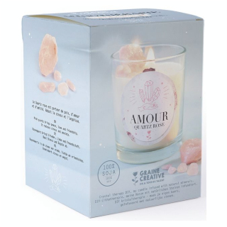 Bougie cire végétale Kit DIY Lithothérapie Quartz rose - Graine Créative - Rougier et Plé