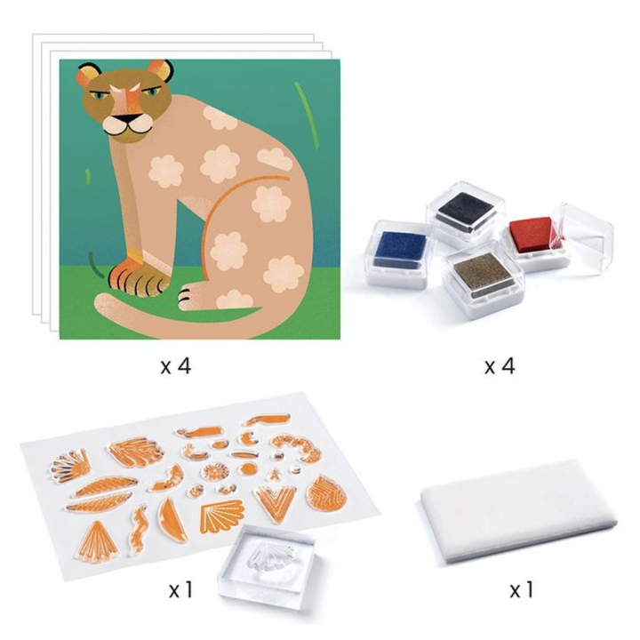 Coffret de tampons motifs et pelages - Djeco - Rougier et Plé