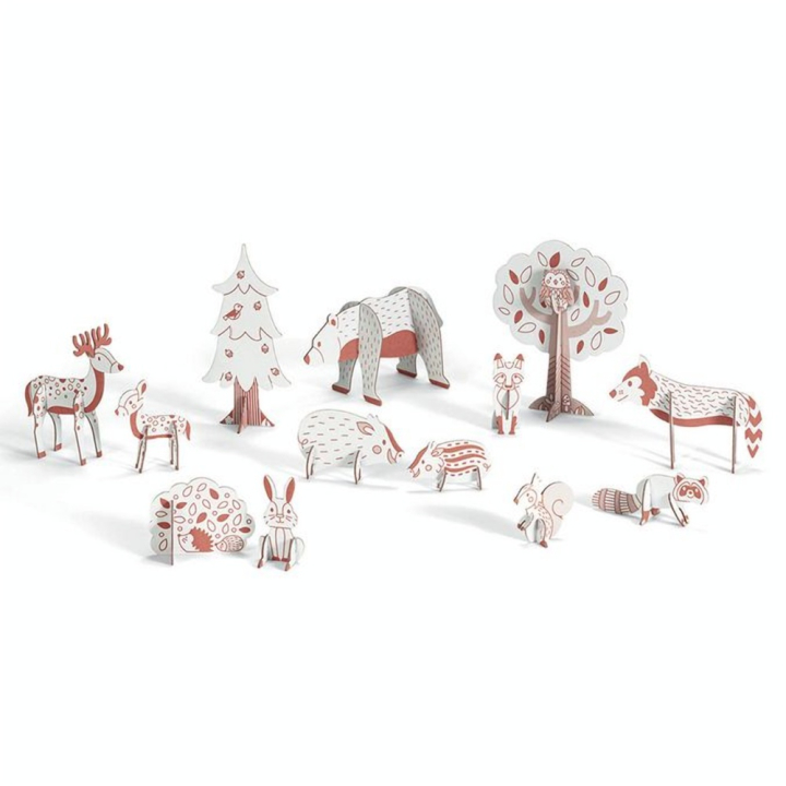 Kit créatif Colorie Assemble Joue thème Forêt - Djeco - Rougier et Plé