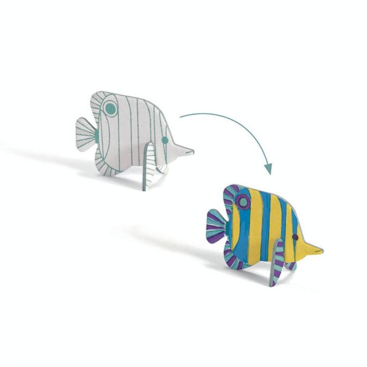 Kit créatif Colorie Assemble Joue thème Mer - Djeco - Rougier et Plé