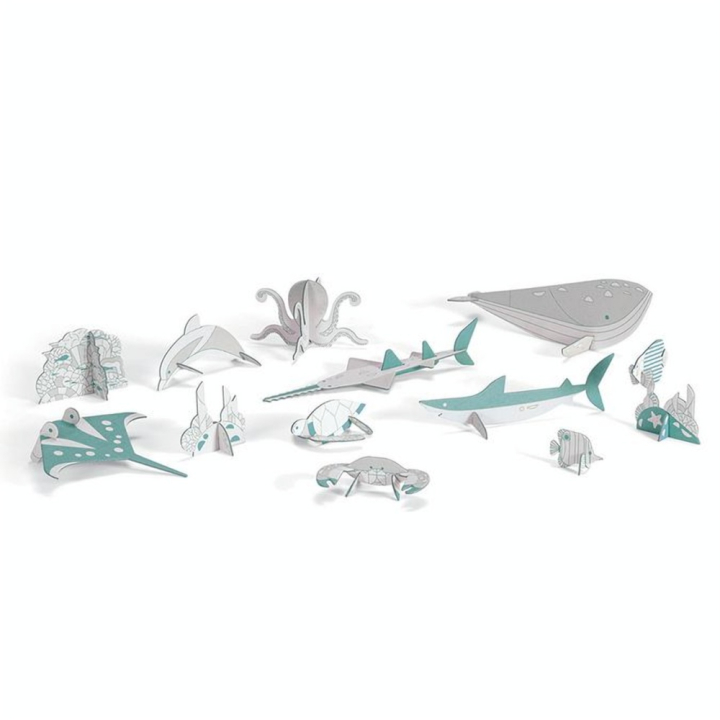 Kit créatif Colorie Assemble Joue thème Mer - Djeco - Rougier et Plé