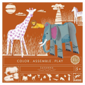 Kit créatif Colorie Assemble Joue thème Savane - Djeco - Rougier et Plé