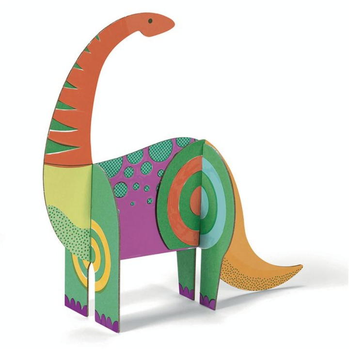 Kit créatif Colorie Assemble Joue thème Dinosaures - Djeco - Rougier et Plé