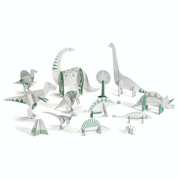 Kit créatif Colorie Assemble Joue thème Dinosaures - Djeco - Rougier et Plé