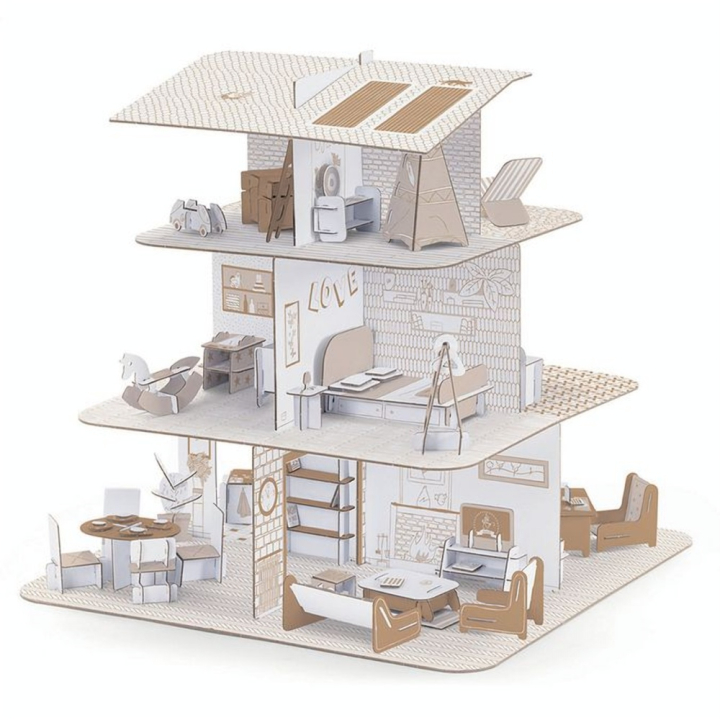 Kit créatif Colorie Assemble Joue thème Maison de poupées - Djeco - Rougier et Plé