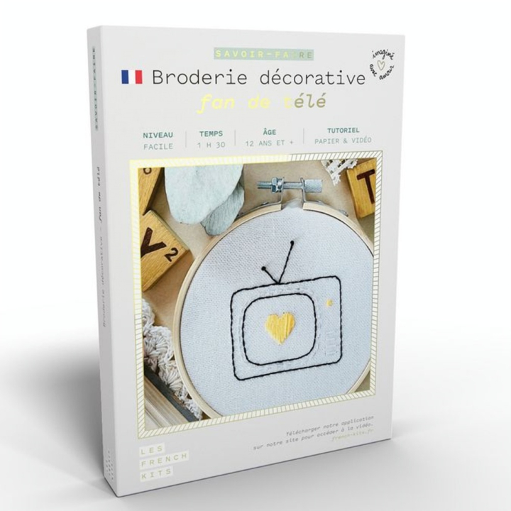 Kit savoir-faire Broderie décorative Fan de télé - French'Kits - Rougier et Plé