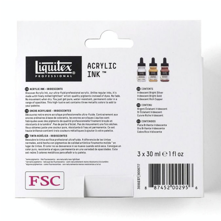 Encre acrylique Set Métalliques ink! 3 x 30 ml - Liquitex - Rougier et Plé