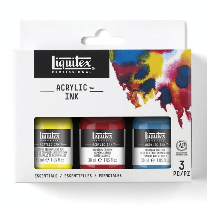 Encre acrylique Set Primaires ink! 3 x 30 ml - Liquitex - Rougier et Plé