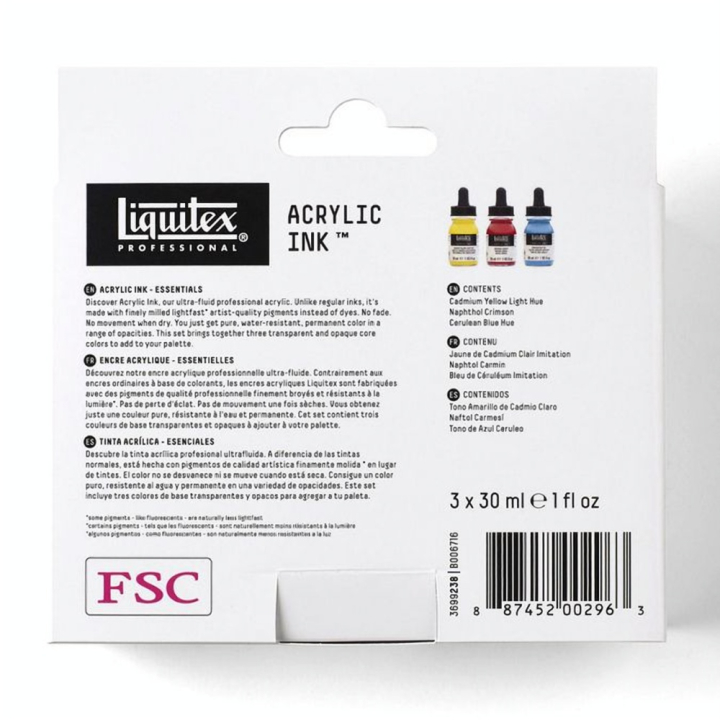 Encre acrylique Set Primaires ink! 3 x 30 ml - Liquitex - Rougier et Plé