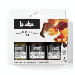 Encre acrylique Set Bruns transparents ink! 3 x 30 ml - Liquitex - Rougier et Plé