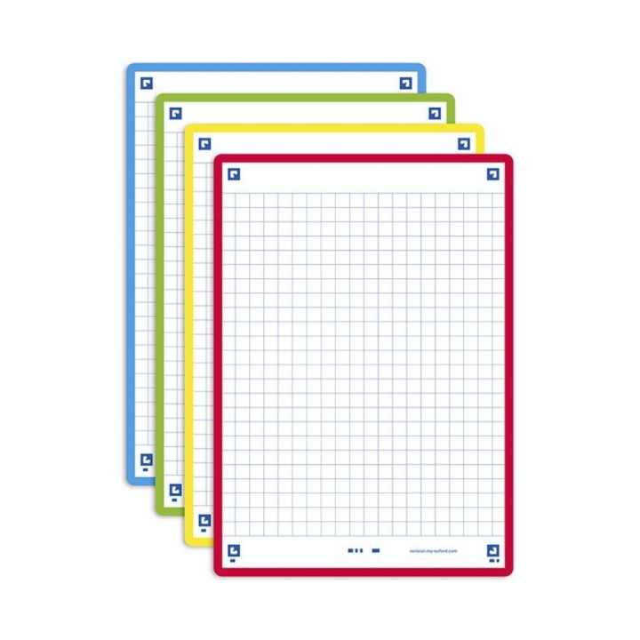 Fiche Bristol Révision 2.0 Non perforée 32 pcs A6 10.5 x 14.8 cm Couleurs assorties - Oxford - Rougier et Plé